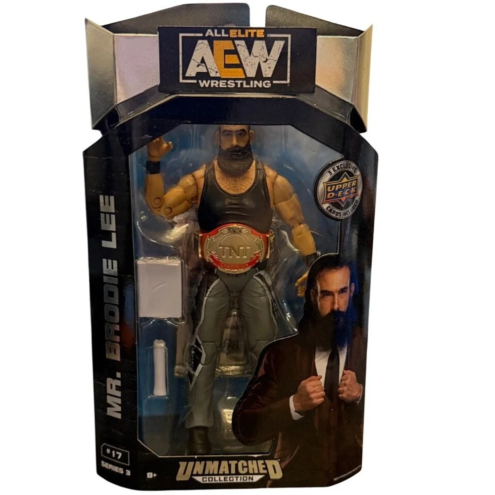 AEW Unmatched Series 3 Mr Brodie Lee Action Figure #17 with TNT Belt Upper Deck